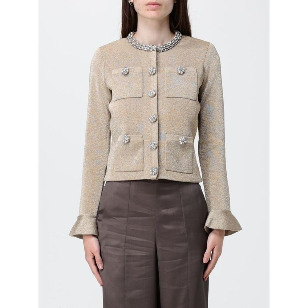 Self-Portrait Sweater Woman Gold